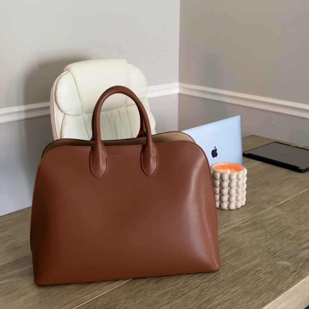 SOLD - NEW Lawful London Rosa laptop tote in Tan - new with dustbag